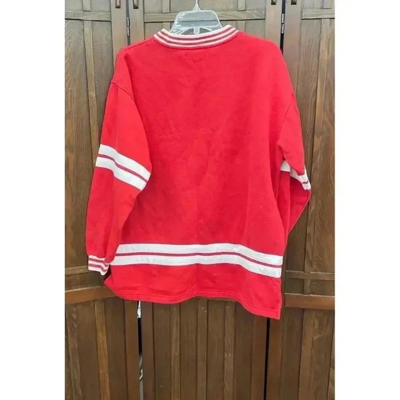 Vintage 90s Mickey & Co Red Sweatshirt Men's Size L Long Sleeve Casual - Picture 3 of 6